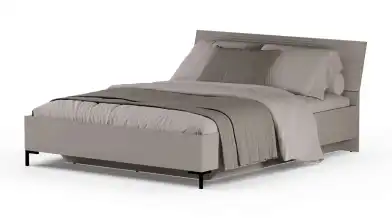 Мягкая кровать Zima, цвет Глиняный серый с полукруглым изголовьем - 6 - превью