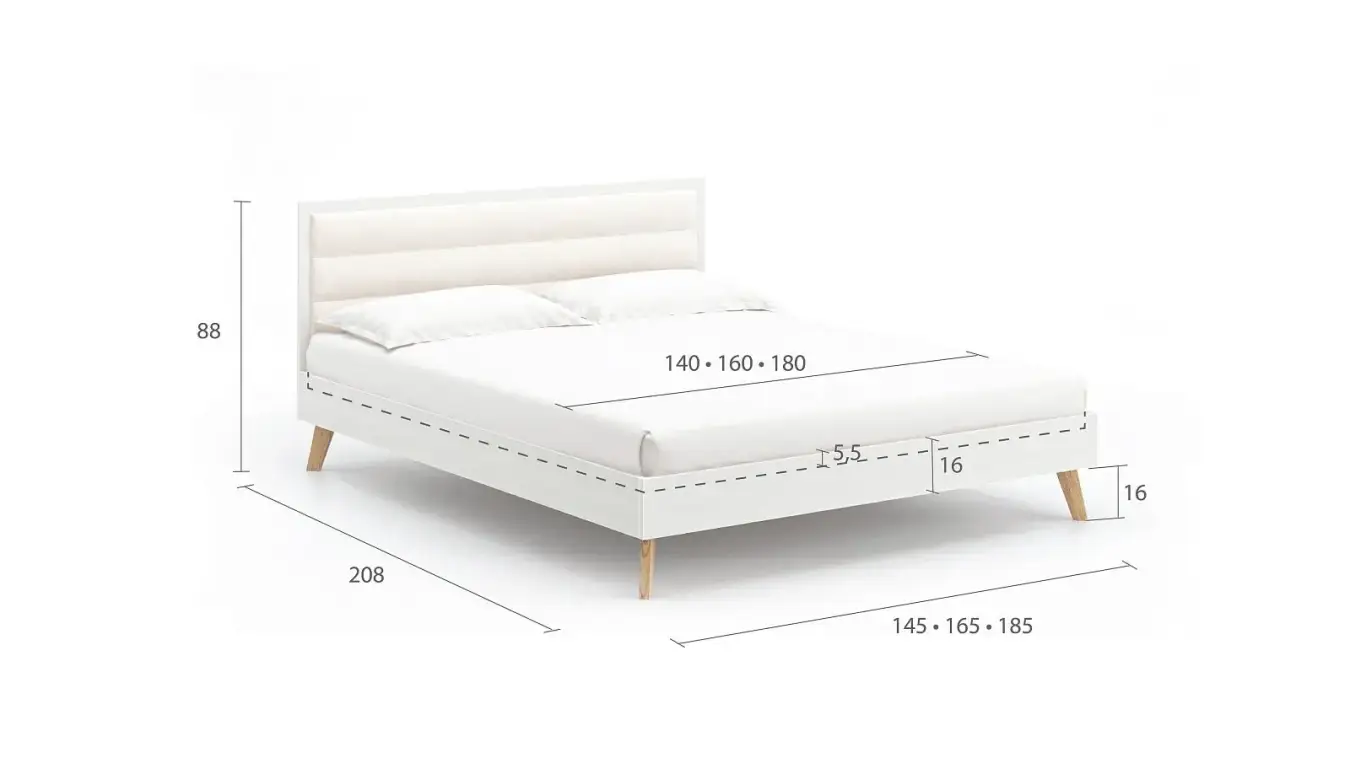 Кровать Tilda Soft, цвет Белый премиум из лдсп в современном стиле Askona фотография товара - 5 - большое изображение