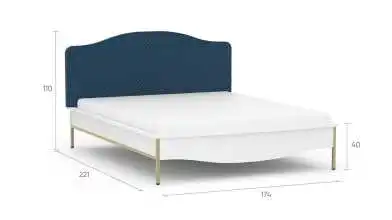 Кровать Lama, цвет: Белый премиум+ тк. Синий из лдсп с изголовьем Askona фотография товара - 6 - превью