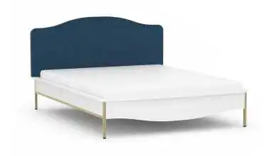 Кровать Lama, цвет: Белый премиум+ тк. Синий из лдсп с изголовьем Askona фотография товара - 3 - превью